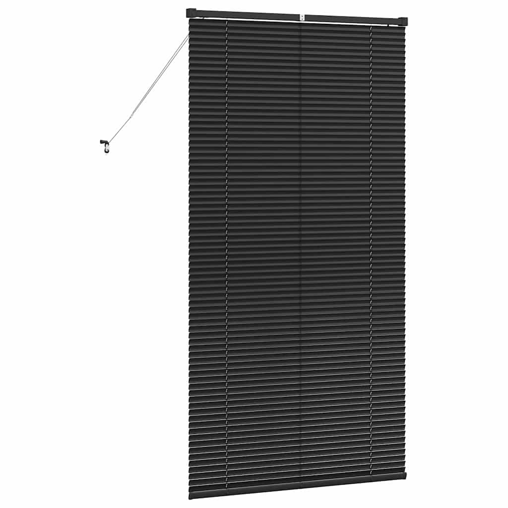 Window Blind with Curtains Manual Black Aluminium